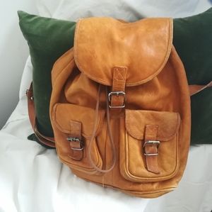 Vintage leather backpack